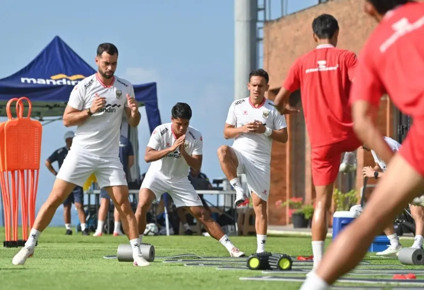 Sesi latihan Timnas Indonesia di Training Center Bali United