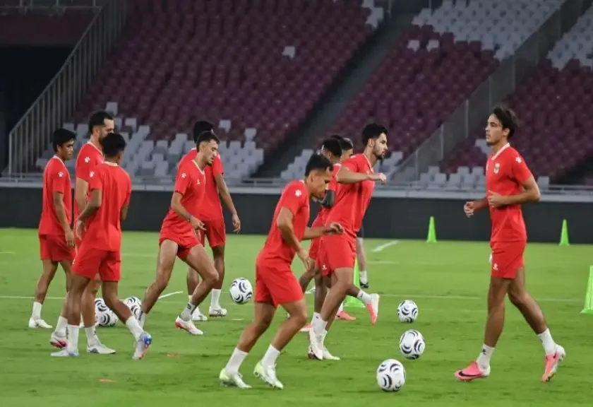 Latihan Timnas Indonesia jelang melawan Vietnam
