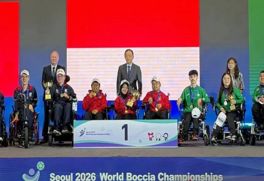 Tim Boccia Indonesia meraih juara World Boccia Championship 2026 di Seoul. Antara/HO-NPC Indonesia