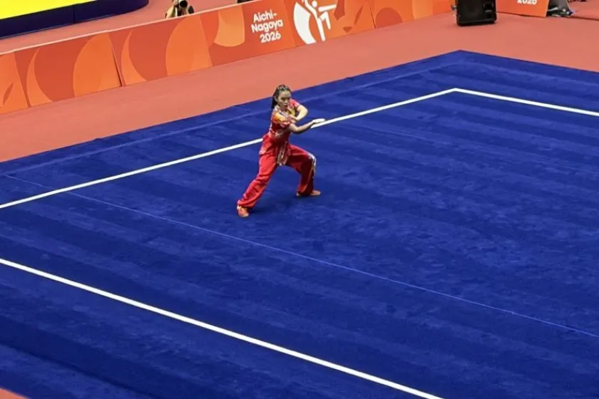 Eugenia Diva Widodo tampil di nomor changquan putri Asian Games 2026 di Aichi