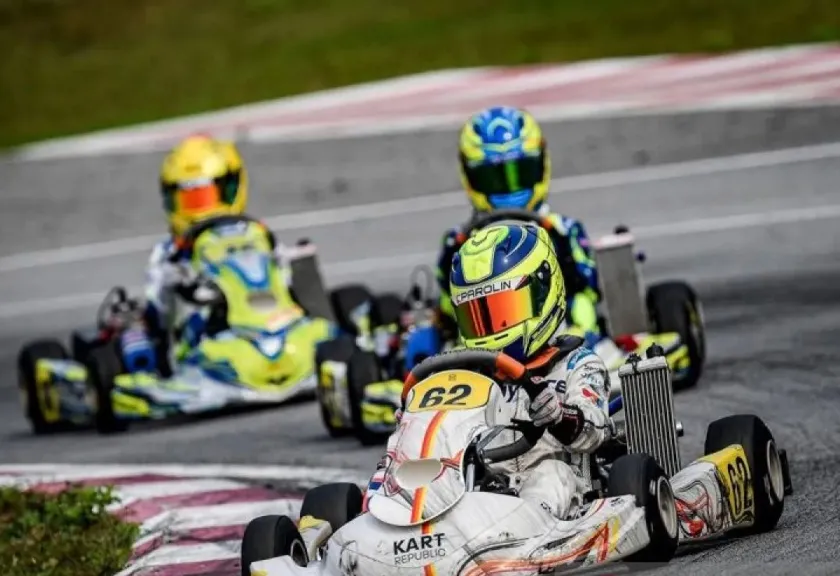 Pembalap Indonesia Muhammad F A Wibowo saat tampil di IAME Series Asia 2026